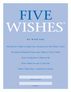5 wishes living will document
