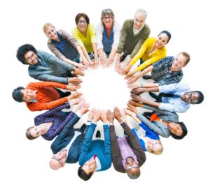Multi-ethnic Diverse Group of People In Circle